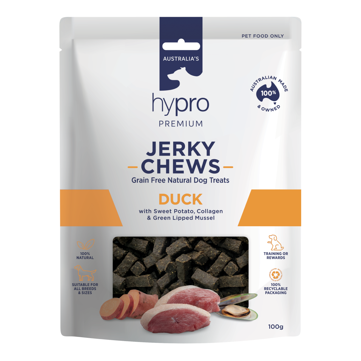 Hypro Premium Jerky Chews Duck Dog Treats