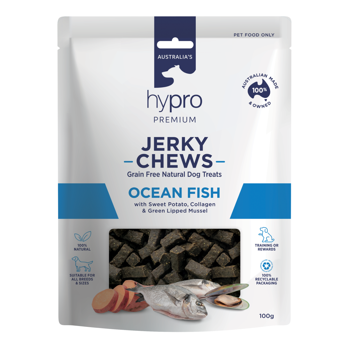 Hypro Premium Jerky Chews Ocean Fish Dog Treats