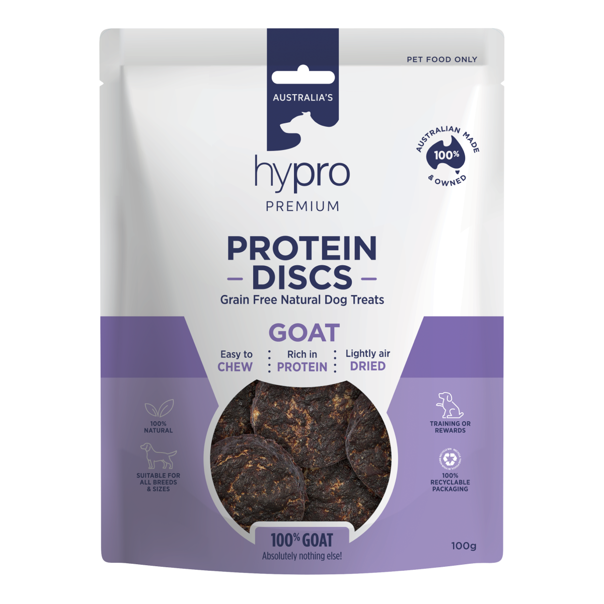Hypro Premium Protein Discs Goat Dog Treats
