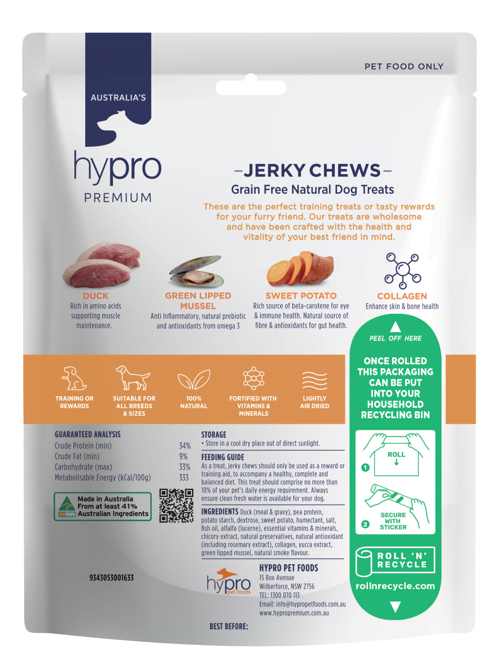 Hypro Premium Jerky Chews Duck