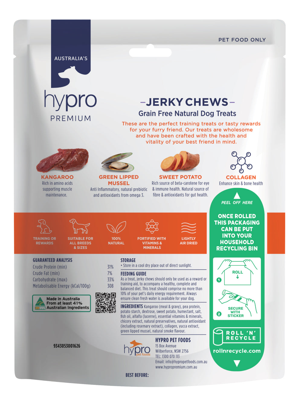Hypro Premium Jerky Chews Kangaroo