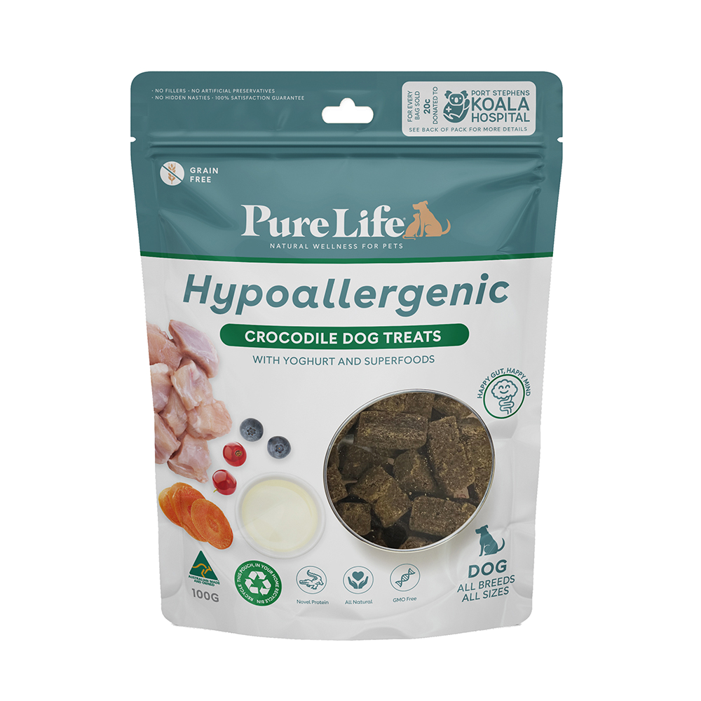 Hypoallergenic Crocodile Dog Treats Pure Life